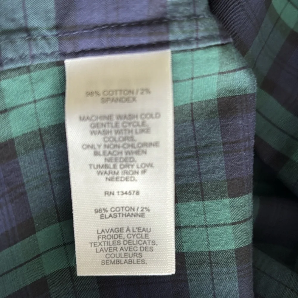 Vineyard Vines Men's Green and Blue Plaid Shirt - Picture 7 of 7